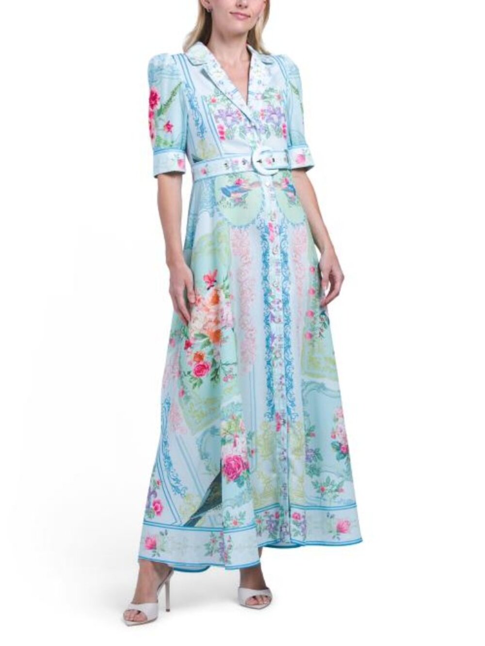 DALIA MACPHEE Three-quarter Sleeve Maxi Dress